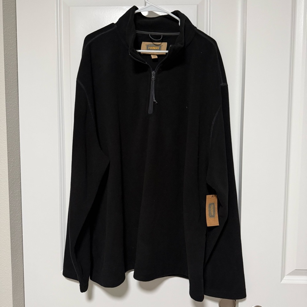 NWT Black Fleece Pullover Mens Sweater 1/3 Zip